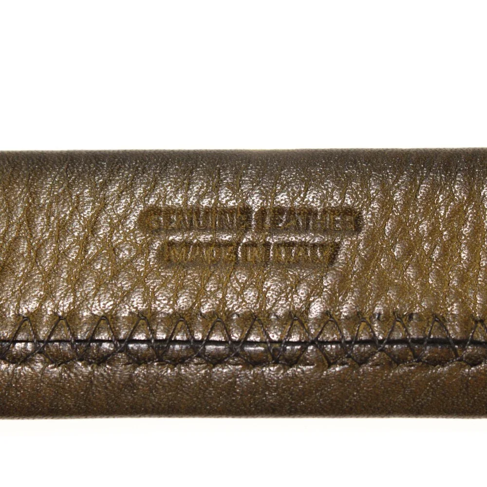 Di Bianco NWT Cut to Size Dress Belt In Green Pebbled Leather One Size